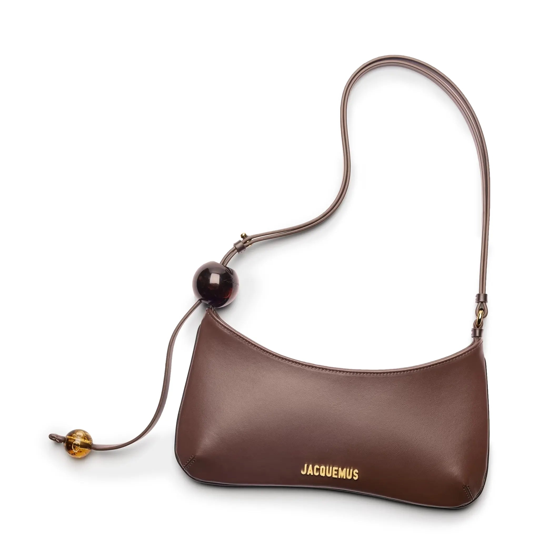 Detail view of Jacquemus Le Bisou Perle Medium Brown Shoulder Bag 231BA057-3000-855